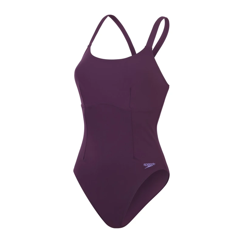 Image of Speedo Shaping Crossback Swimsuit Womens - Purple Purple 12