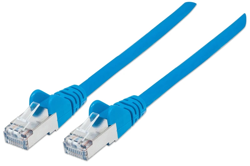 Image of Intellinet Network Patch Cable. Cat6A. 0.5m. Blue. Copper. S/FTP. LSOH
