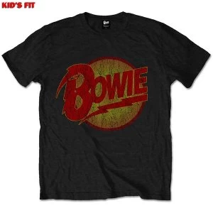 Image of David Bowie - Vintage Diamond Dogs Logo Kids 11 - 12 Years T-Shirt - Black