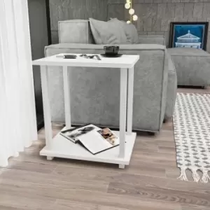 Image of Decorotika - Gurnee Side Table, End Table, Coffee Table, Bedside Table For Living Room, Lounge, Foyer, Hallway, Bedroom - White And White - White