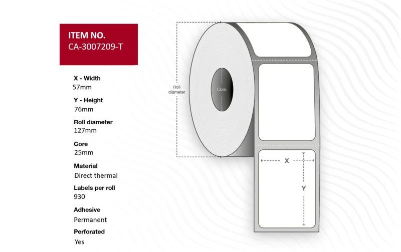 Image of Capture CA-3007209-T printer label