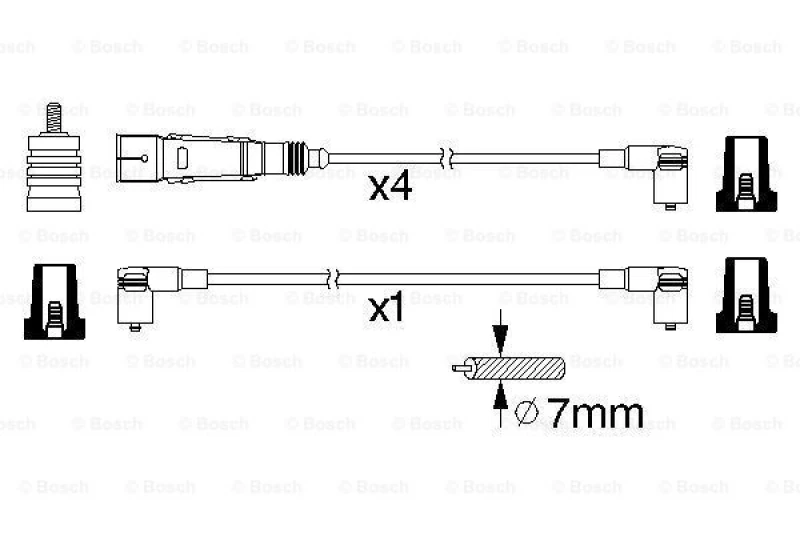 Image of Ignition lead set Bosch 0 986 356 357