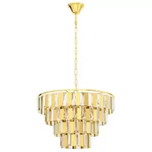 image of Erseka 7 Lamp Pendant Ceiling Light Brass - Eglo