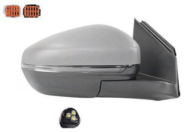 Image of VAN WEZEL 0967818 Wing mirror * HAGUS * Right, with temperature sensor, primed Outside Mirror (50)