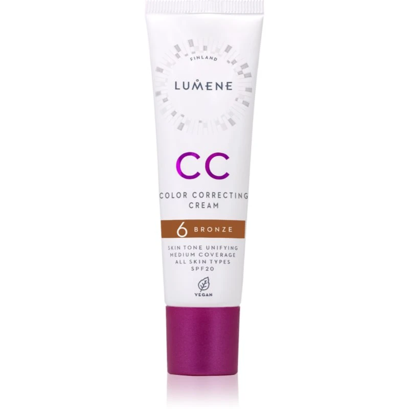 Image of Lumene CC Color Correcting Cream CC cream for even skin tone SPF 20 shade 6 Bronze (Neutral) 30ml
