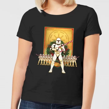 Image of Star Wars Candy Cane Stormtroopers Womens Christmas T-Shirt - Black - 5XL