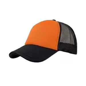 Image of Atlantis Rapper 5 Panel Trucker Cap (One Size) (Orange/Black)