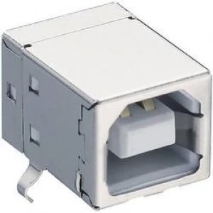 Image of Lumberg 2411 02 USB 2.0 Connector Socket horizontal mount Type B chassis socket angled