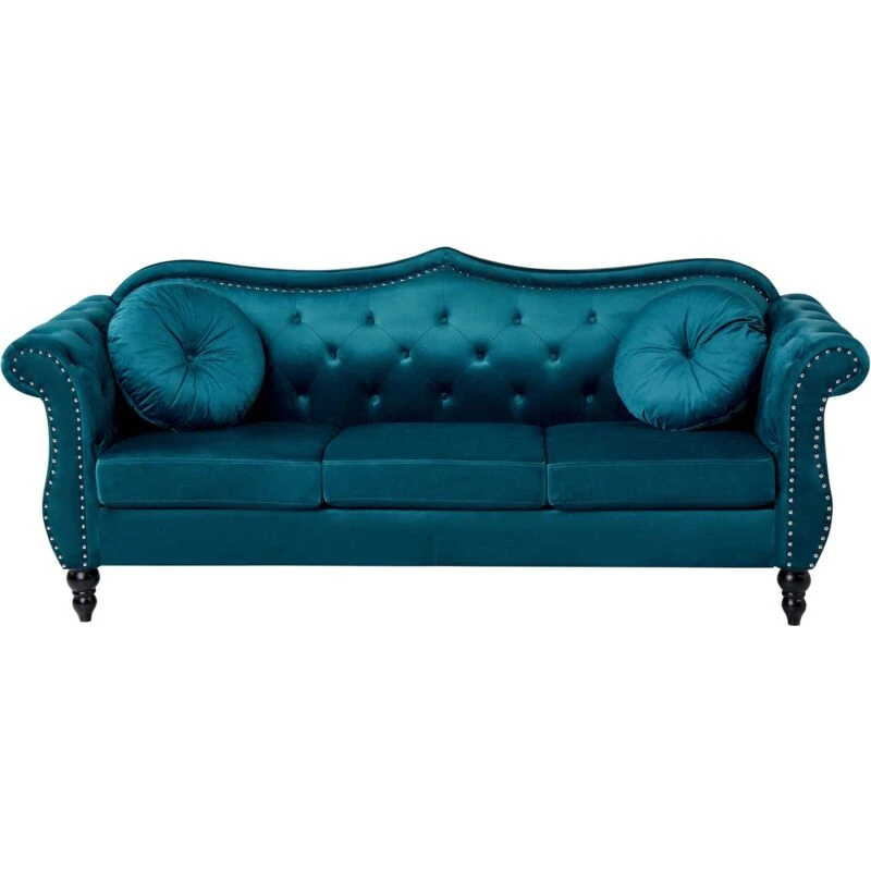 Image of Beliani Sofa 3 Seater Skien Velvet Teal