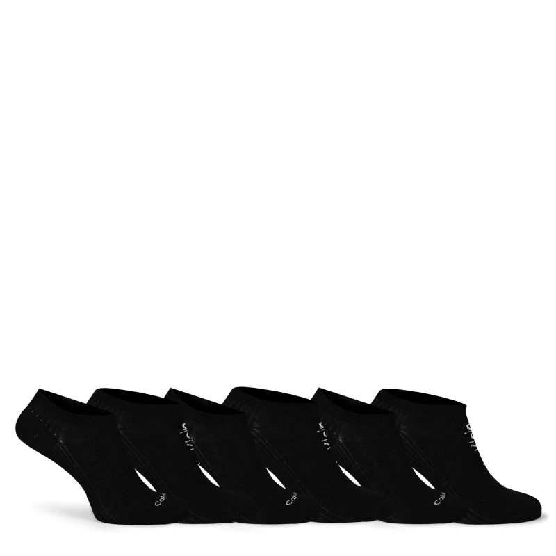 Image of Calvin Klein 6 Pack Trainer Socks Ladies - Black 4 -8