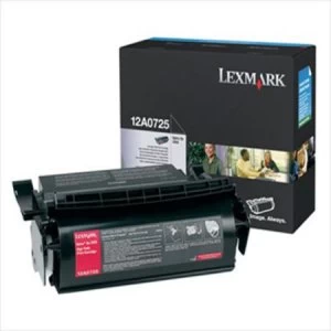 Image of Lexmark 12A0725 Black Laser Toner Ink Cartridge