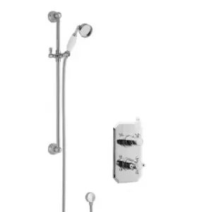 image of Nuie Concealed Thermostatic Twin Valve & Slide Rail Kit Chrome