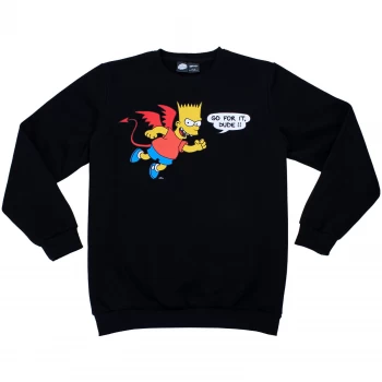 Image of Cakeworthy x The Simpsons - Bart Simpson Devil Crewneck Sweatshirt - S