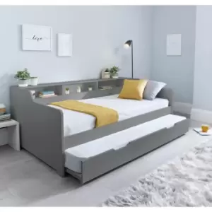 image of Tyler Grey Guest Bed and Trundle with Orthopaedic Mattresses