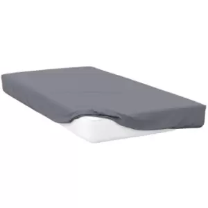 Image of Belledorm 200 Thread Count Egyptian Cotton Deep Fitted Sheet (Kingsize) (Slate) - Slate
