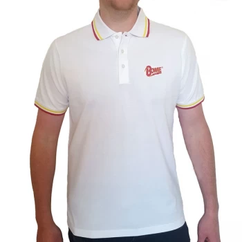 Image of David Bowie - Flash Logo Unisex Small T-Shirt - White