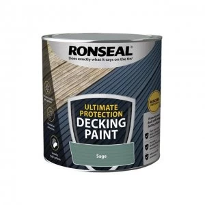 image of Ronseal Ultimate Protection Decking Paint Sage 2.5 litre