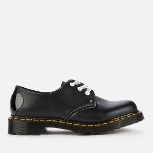Image of Dr. Martens Womens 1461 Hearts Smooth Leather 3-Eye Shoes - Black - UK 3
