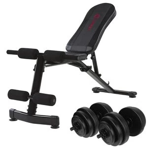 image of Marcy Eclipse UB3000 Weight Bench and 30KG Vinyl Dumbell Set