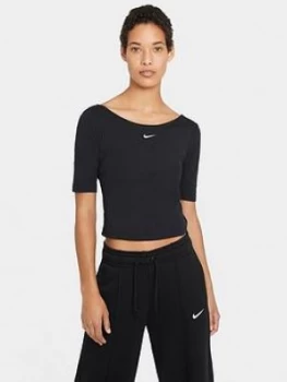 Image of Nike NSW Essential Scoop T-Shirt - Black, Size S, Women