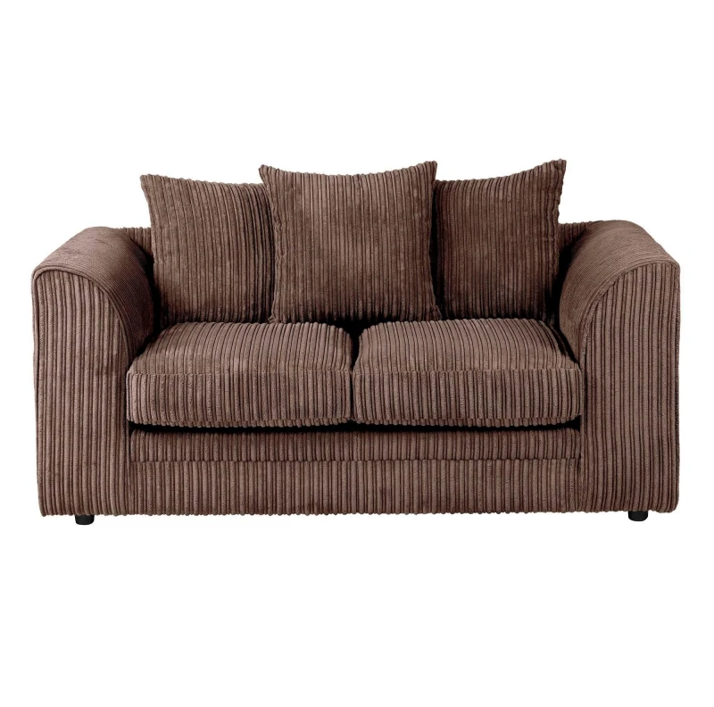 Image of LUXURY LIFE Dylan Jumbo Cord Fabric 2 Seater Sofa Chocolate