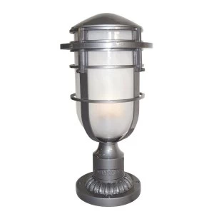 Image of 1 Light Outdoor Pedestal Light Hematite IP44, E27