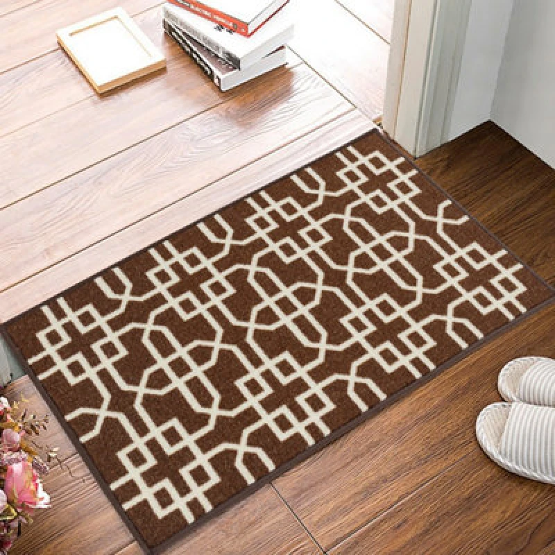 Image of Smart Living Smart Living Siam Heavy Duty Machine Washable Hallway Kitchen Non Slip Door Mat in Dark Brown Size: 40cm x 60cm Dark Brown 40cm x 60cm