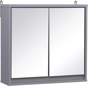 Image of HOMCOM Bathroom Mirror Cabinet Teal 375mm x 630 mm x 215 mm