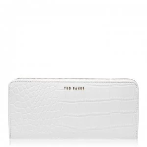 Image of Ted Baker Stelyys Exotic Croc Print Mantinee Purse - ivory