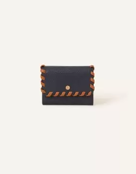 Image of Accessorize Womens Whipstitch Purse Blue, Size: L 12cm x W 10 cm