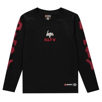 Hype X LEGO Ninjago Dragon Long Sleeve T Shirt Junior - Black/Red