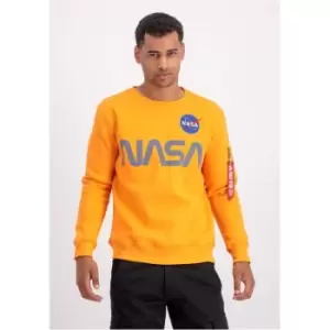 Image of Alpha Industries NASA Reflective Crew Sweatshirt - Orange