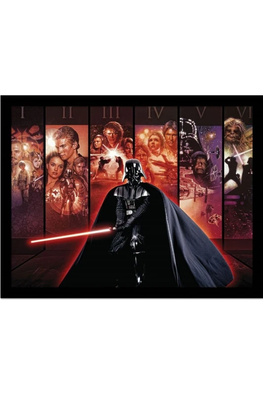 Image of Star Wars Darth Vader Montage Printed Framed Poster Multi unisex
