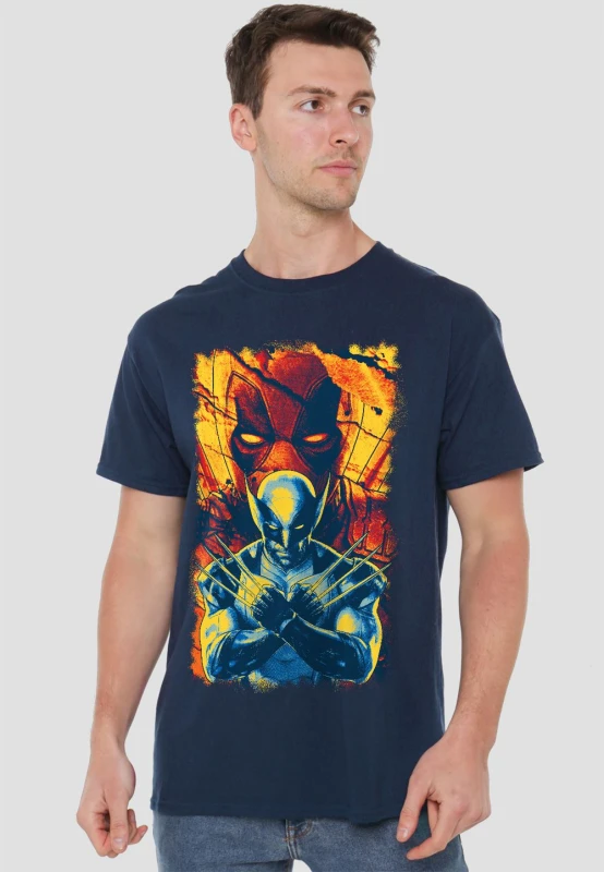 Image of Deadpool Deadpool & Wolverine Best Bubs T-Shirt Navy