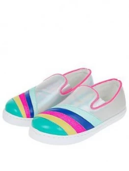 Image of Accessorize Girls Rainbow Stripe Pumps - Multi