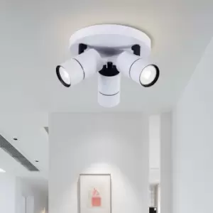 Image of Harper Living - 3 Light Black Ceiling Spotlight Adjustable Cylinder bulb holders