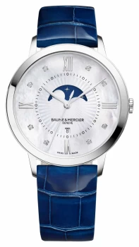 image of Baume & Mercier Classima Blue Leather Strap M0A10226 Watch