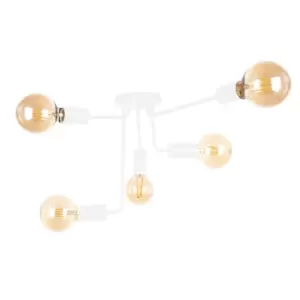 Image of Nixon Multi Arm Semi Flush Ceiling Light White, 50cm, 5x E27