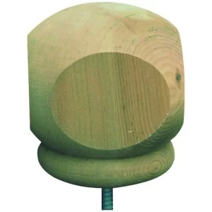 image of Wickes Squared Deck Post Ball - Green 77 x 77 x 93mm