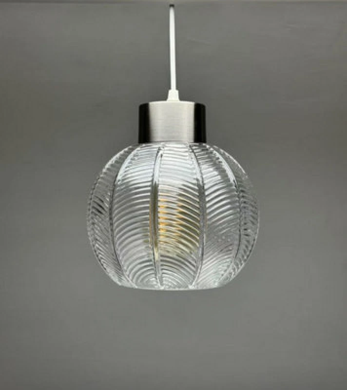 Image of K Living Leaf Design In A Clear Glass Light Pendant