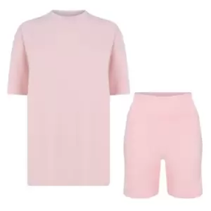 image of Firetrap T Shirt And Shorts Set Ladies - Pink