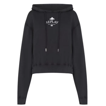 image of Replay Logo Hoodie - Black