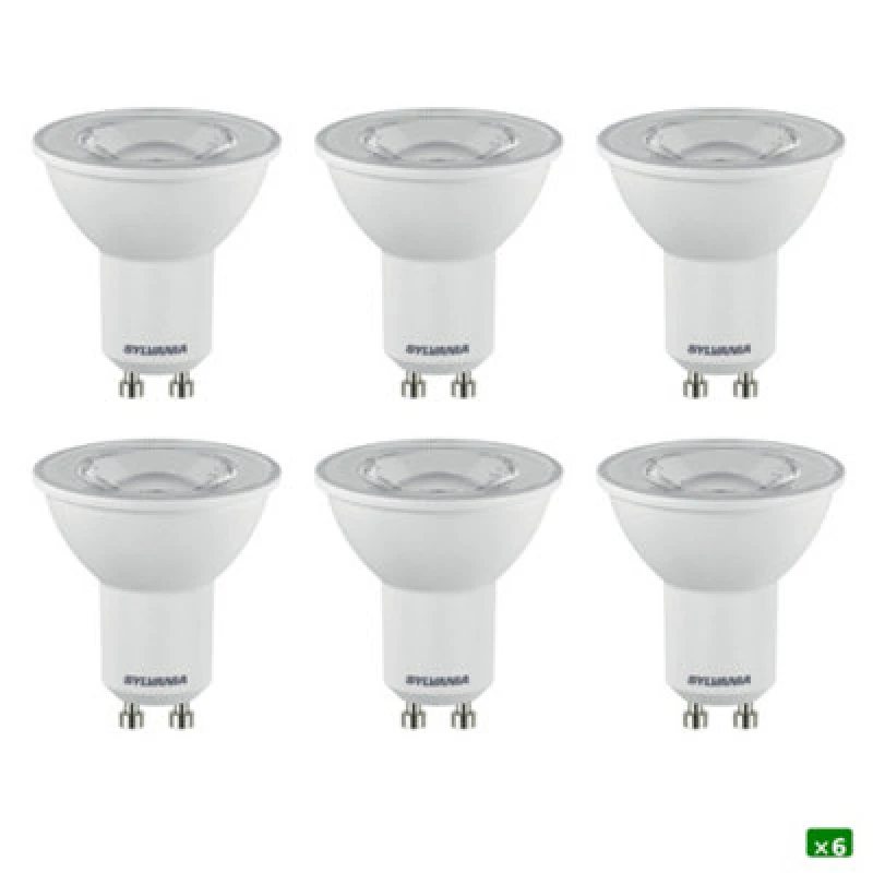 Image of Sylvania Refled Es50 LED Gu10 Spotlight Bulb 4.2W (50W Equivalent) 345 Lumens Warm White 3000K - Pack Of 6