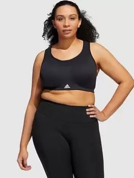 Image of adidas Training Workout Sports Bra High Support - Plus Size - Black/White, Size 1X, Women