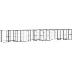 Image of Vidaxl - Outdoor Dog Kennel Steel 26.62 m² Black