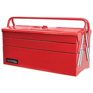 image of Faithfull Metal Cantilever Tool Box 5 Tray 500mm (19in)