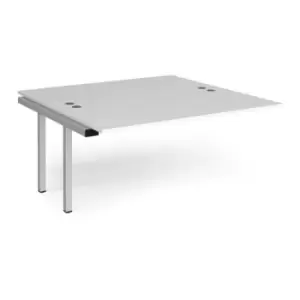Image of Bench Desk Add On 2 Person Rectangular Desks 1600mm White Tops With Silver Frames 1600mm Depth Connex