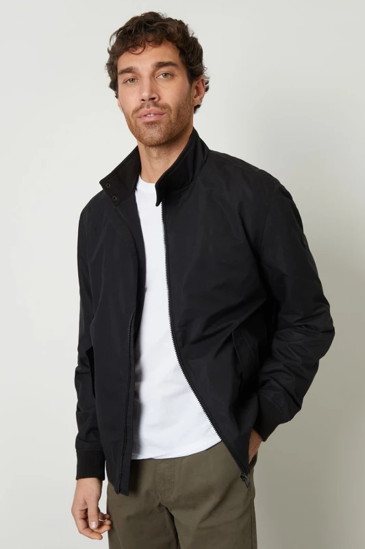 Image of Threadbare Zip Up Harrington Style Jacket Black