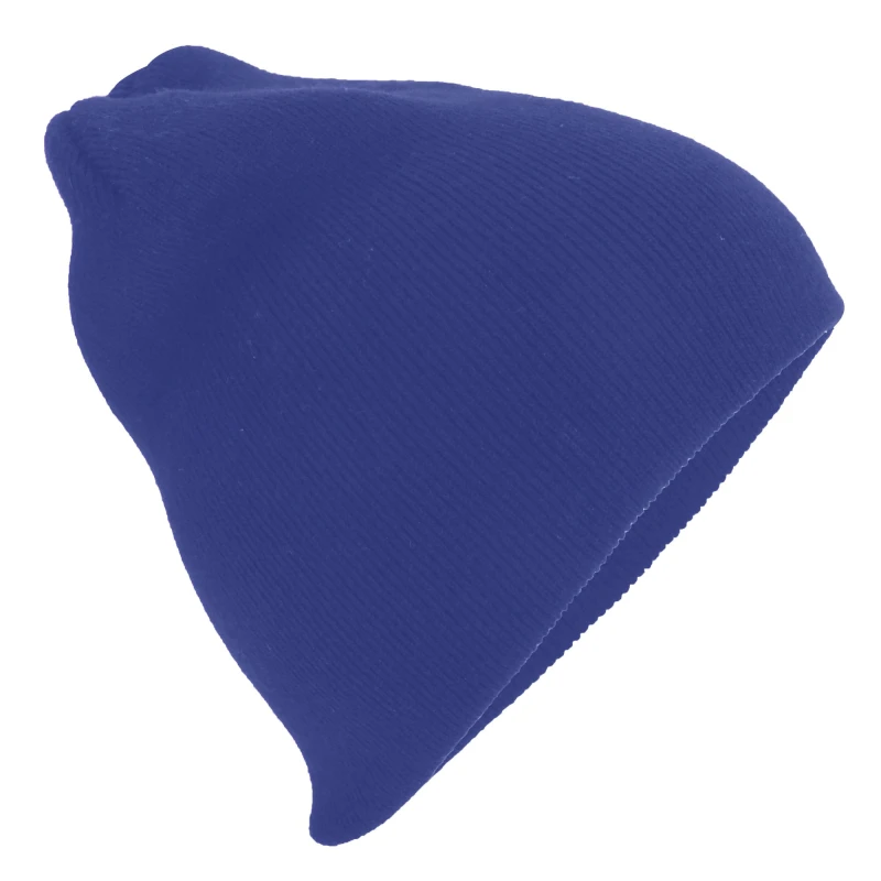 Image of Beechfield Beechfield Men Plain Basic Knitted Winter Beanie Hat in Mid Navy Mid Navy One Size Male 5055747773972