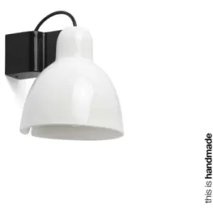 image of Faro Venice White Dome Wall Lamp